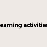 learning activities是什么意思