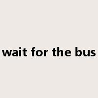 wait for the bus是什么意思
