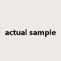 actual sample是什么意思