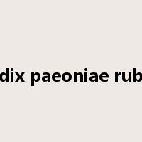 radix paeoniae rubra是什么意思