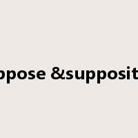 Suppose &supposition是什么意思