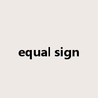 equal sign是什么意思