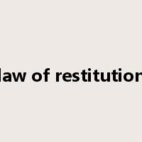 law of restitution是什么意思