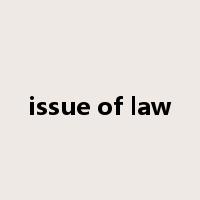 issue of law是什么意思
