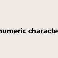 numeric character是什么意思