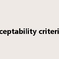 Acceptability criterion是什么意思