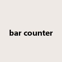 bar counter是什么意思