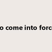 to come into force是什么意思
