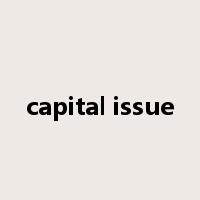 capital issue是什么意思