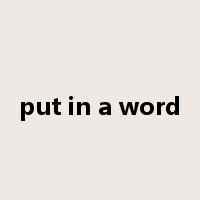 put in a word是什么意思