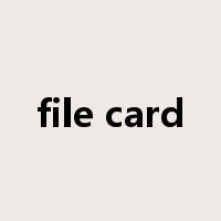 file card是什么意思