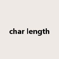 char length是什么意思