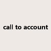 call to account是什么意思