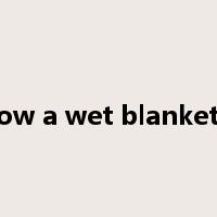 throw a wet blanket on是什么意思