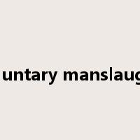 involuntary manslaughter是什么意思