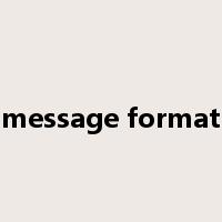 message format是什么意思