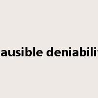 Plausible deniability是什么意思