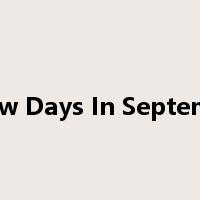 A Few Days In September是什么意思