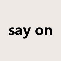 say on是什么意思