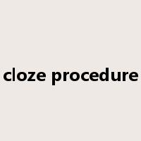 cloze procedure是什么意思