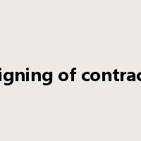 signing of contract是什么意思