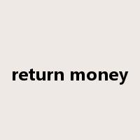 return money是什么意思