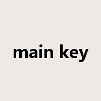 main key是什么意思