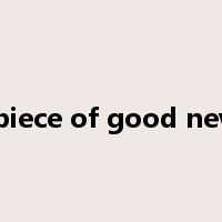 a piece of good news是什么意思