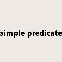 simple predicate是什么意思