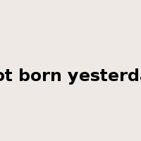 Not born yesterday是什么意思
