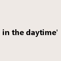 in the daytime'是什么意思