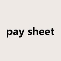 pay sheet是什么意思