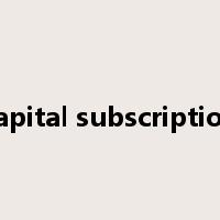 capital subscription是什么意思