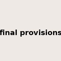 final provisions是什么意思