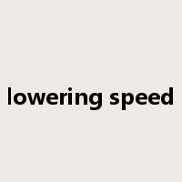 lowering speed是什么意思