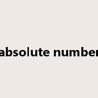 absolute number是什么意思