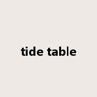 tide table是什么意思