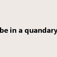be in a quandary是什么意思