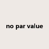 no par value是什么意思
