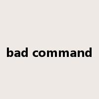 bad command是什么意思