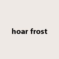 hoar frost是什么意思