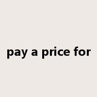 pay a price for是什么意思