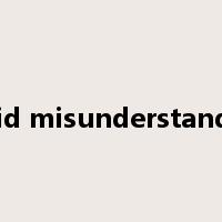 avoid misunderstanding是什么意思