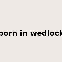 born in wedlock是什么意思