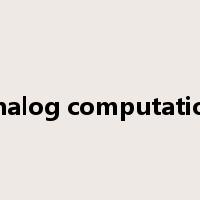 analog computation是什么意思