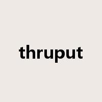 thruput是什么意思