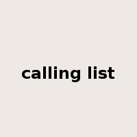calling list是什么意思