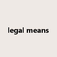 legal means是什么意思