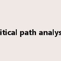 critical path analysis是什么意思