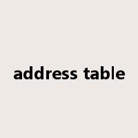 address table是什么意思